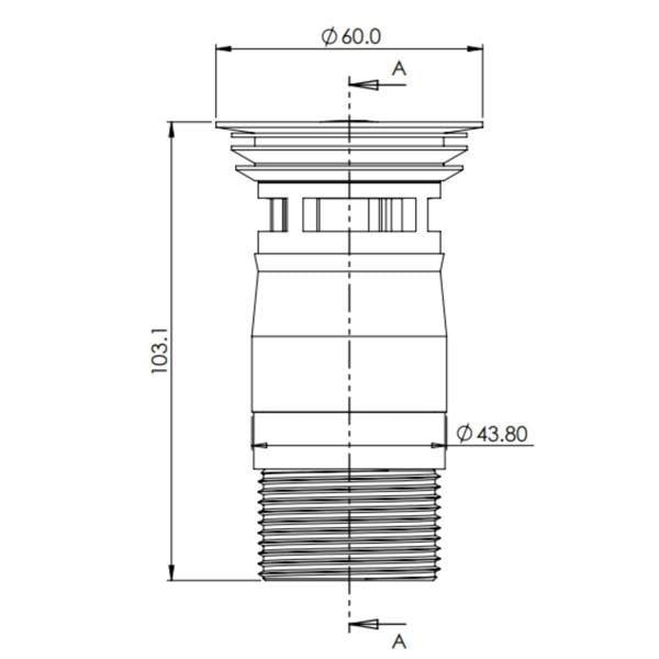 Top-Fix | Basin Waste SLOTTED | Chrome Finish