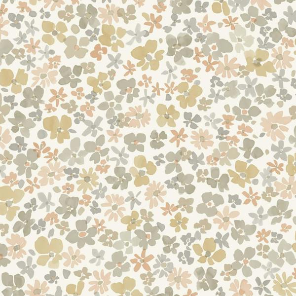 Grandeco Veronica Ditsy Daisy Floral Nursery Textured Wallpaper, Ochre Beige