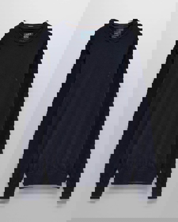 Joules Hillside Mens Crew Neck Jumper - Navy Blue - CHO - Designer 