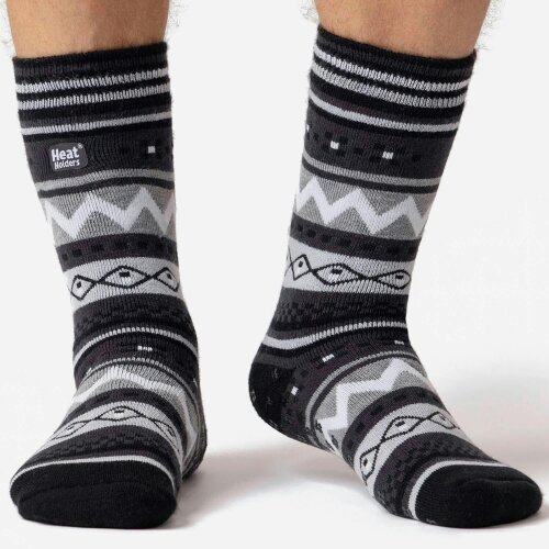 Heat Holders 2 Pairs Mens Thermal Slipper Socks 2.6 TOG Non Slip Double Layer Warm Socks