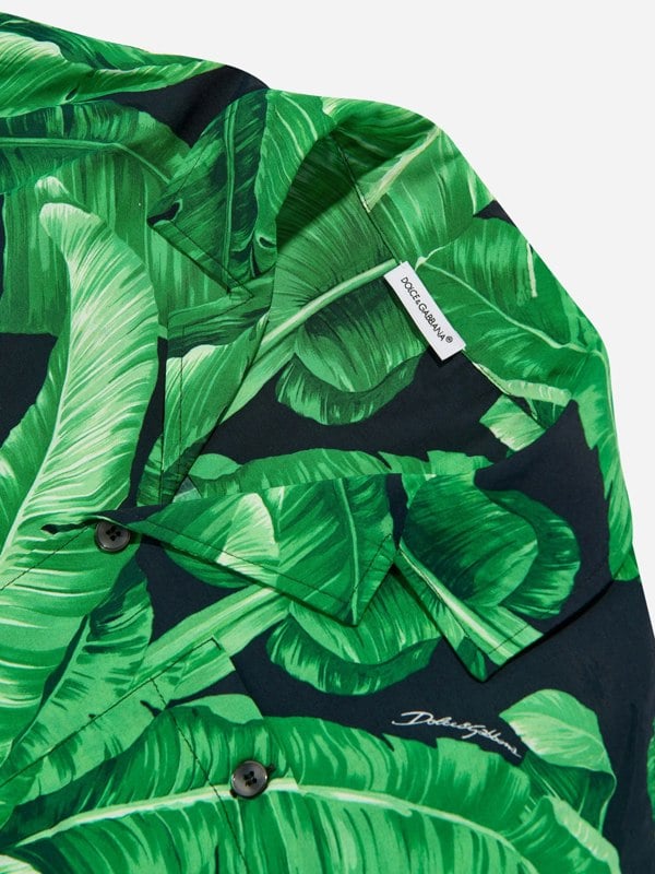 Dolce & Gabbana Kids Dolce & Gabbana Boys Banana Leaf Shirt in Green