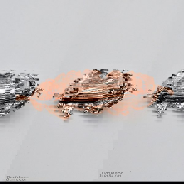 leaf hair barrette in rose gold clasp