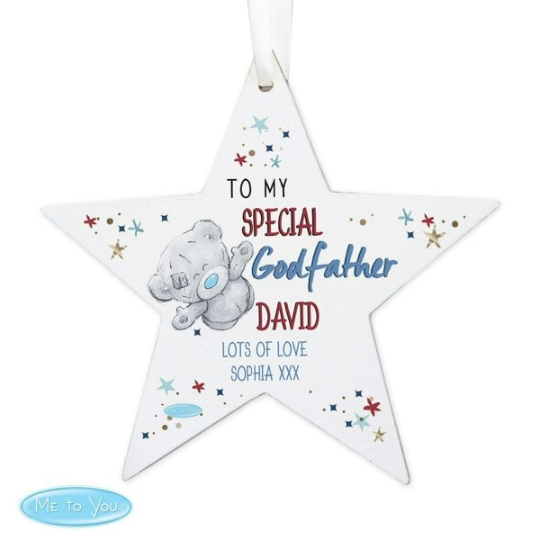 Personalised Memento Company Personalised Me to You Godfather Wooden Star Decoration