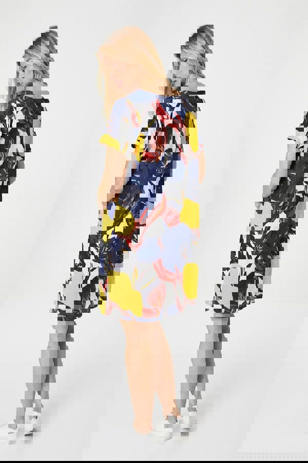 Navy | Floral Short Sleeve Shift Dress