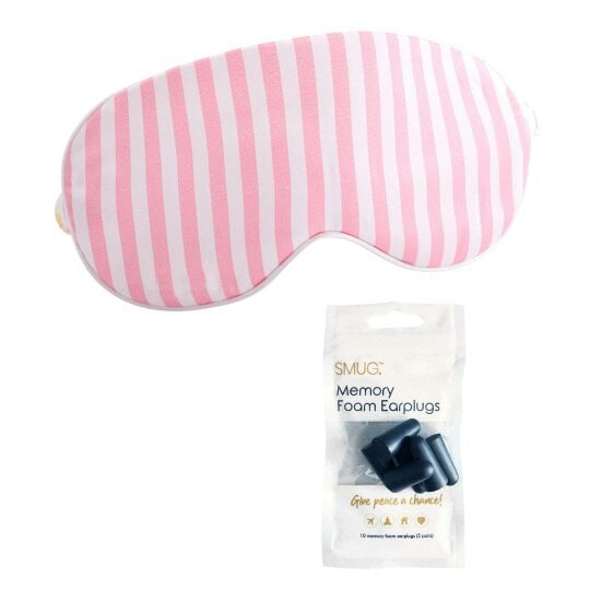 SMUG Satin Sleep Mask - Candy Shop Print - Sleep Mask & Black Earplugs