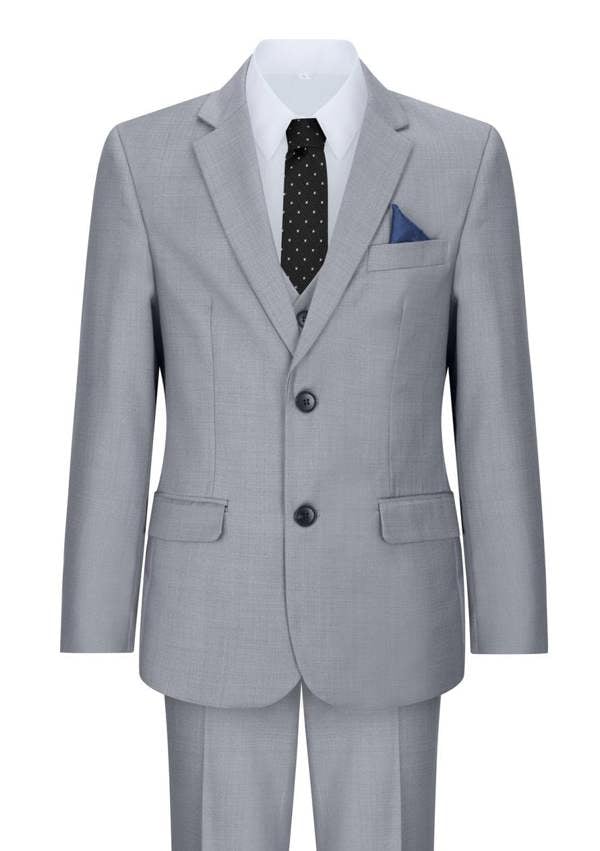 Paul Andrew Boys 3 Piece Light Grey Classic Retro Suit
