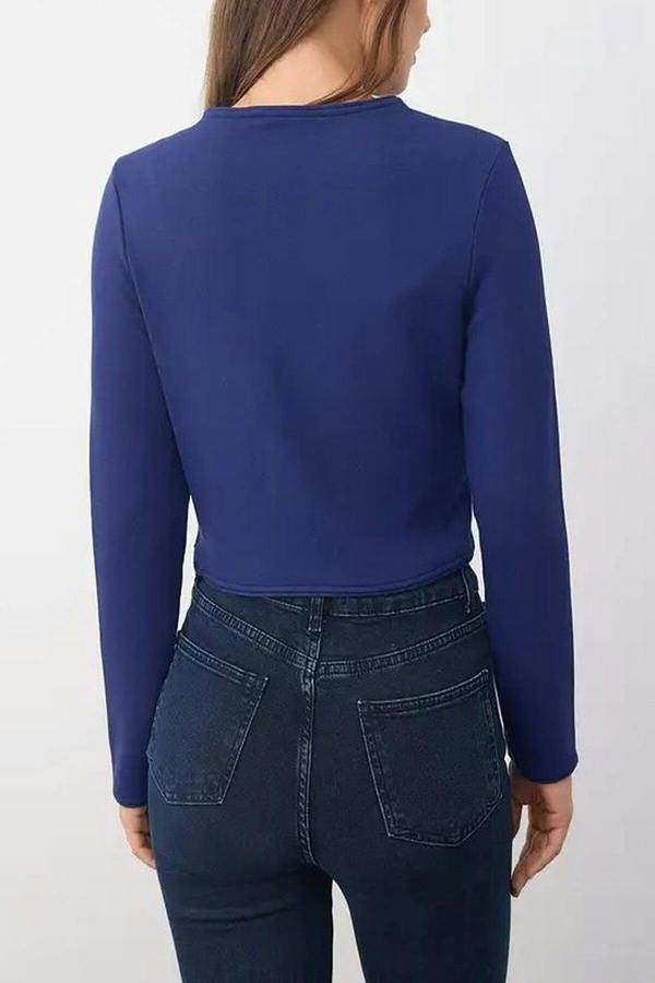 WOVCOR Knitted Jacket with Button and Pocket Details
