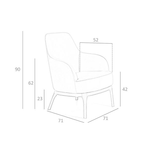 Angel Cerdá Taupe grey leatherette armchair 5043