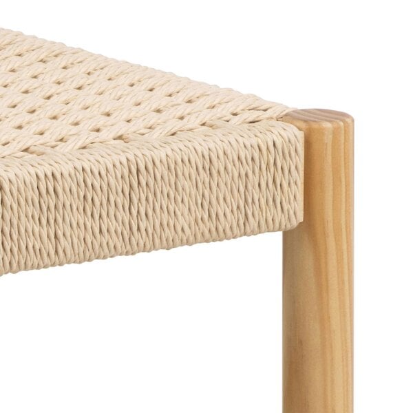 Wyld Haus Tilst Natural Weaved Stool Wooden Legs