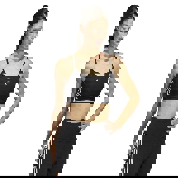 Adidas Womens/Ladies Aeroreact Light Support Training Sports Bra - Black/White - 