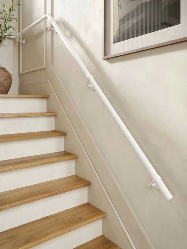 Handrails Direct Edstone Matt White Quarter Landing Handrail