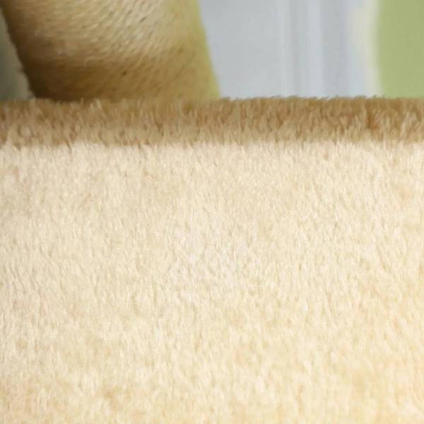 Beige plush-covered step surface for a 3-step pet stairs ladder