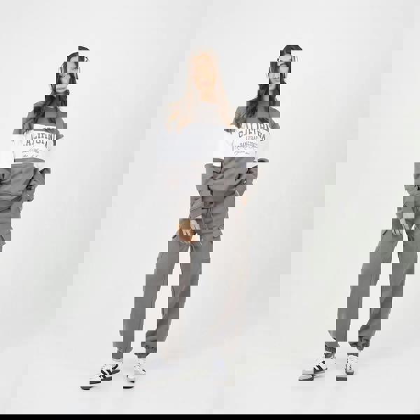 Brave Soul Grey Contrast Stripe Panel Crew Neck Sweatshirt - Grey Image 3