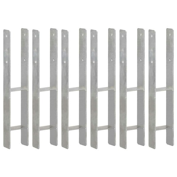 Berkfield Fence Anchors 6 pcs Silver 10x6x60 cm Galvanised Steel