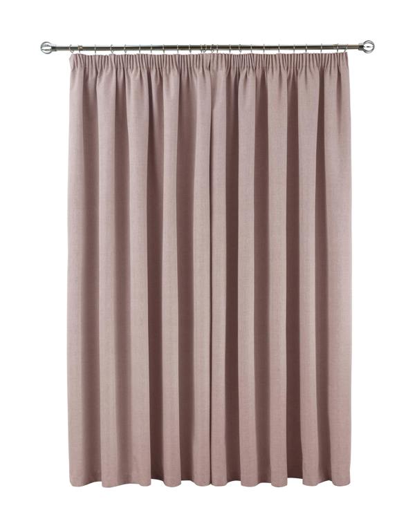 Smart Living Textured Rib Weave Boutique Pencil Pleat Curtain - Blush