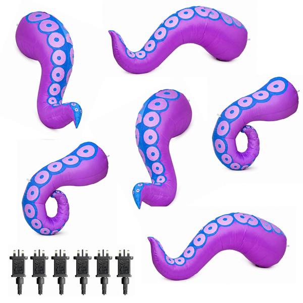Samuel Alexander Set of 6 Light up Large Inflatable Octopus Tentacles Halloween Decoration with LEDs