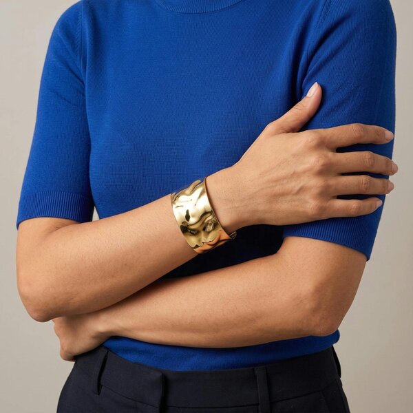 Uchi & Soto Kin Gold Sculptured Wide Cuff Bangle