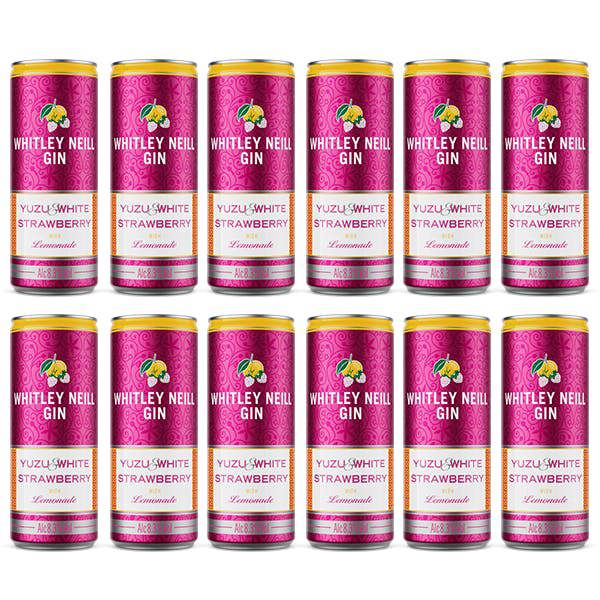 Whitley Neill 12x250ml -Whitley Neill Yuzu & Strawberry with lemonade 8.3% - PERFECT FOR SUMMER!!