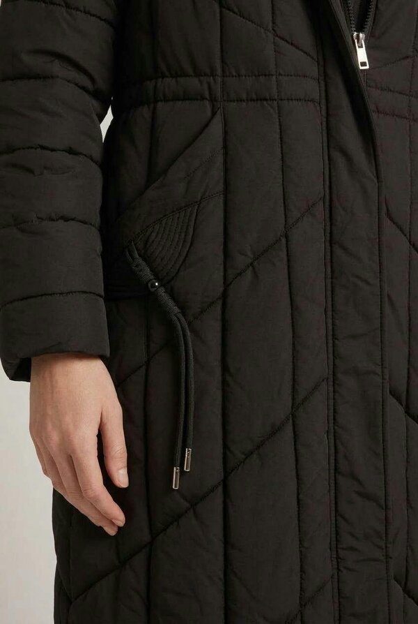 Izabel London Longline Hooded Zip-Up Puffer Jacket