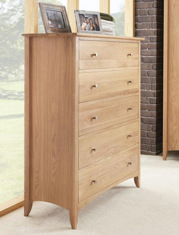 Edward Hopper Large Chest of Drawers 5 Drawer Modern Wooden Storage