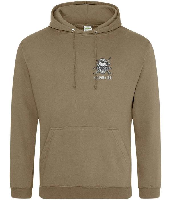 Bob Gnarly Surf Skull & Crossboards Classic Hoodie - Mocha Brown