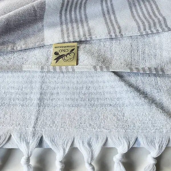 Cotton and Olive Meridien Cotton Bath Towel, Double-Faced | SECONDS