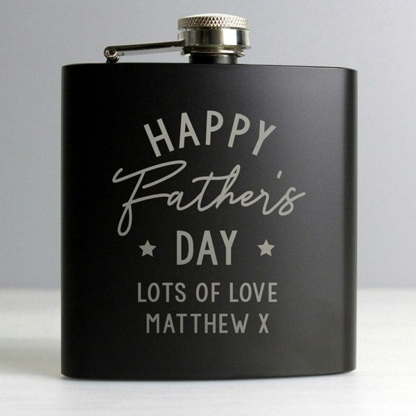 Personalised Memento Company Personalised Father's Day Black Hip Flask