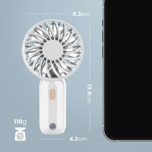CUQOO Mini Handheld Portable Rechargeable Fan – 800mAh, 3 Speeds & Portable!