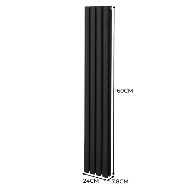 Monstershop Oval Column Radiator – 1600mm x 240mm – Black