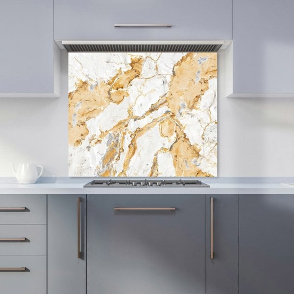 Warren Reed - Designer White And Gold Quartz Effect Kitchen Splashback