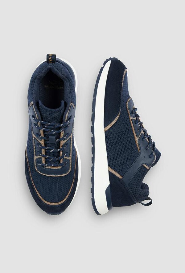 Paul & Shark Knit and Leather Sneakers