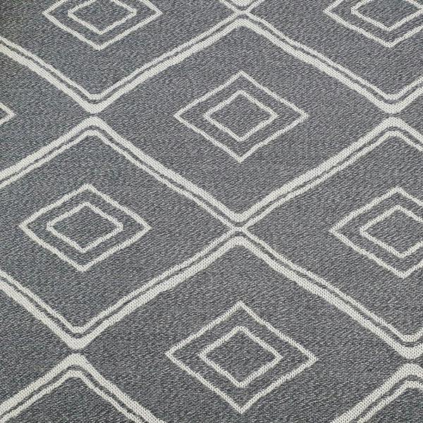 Cotton Grey Rug Diamond Geometric Pattern