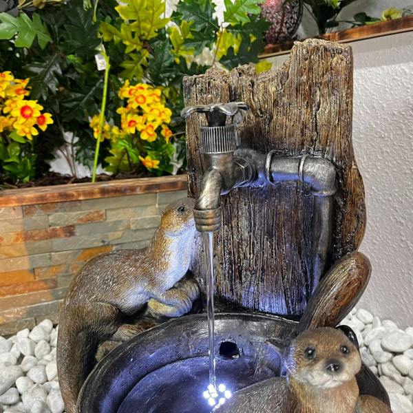 Tranquillity Water Features Otters at Tap Animal Animal Fountain Water Feature