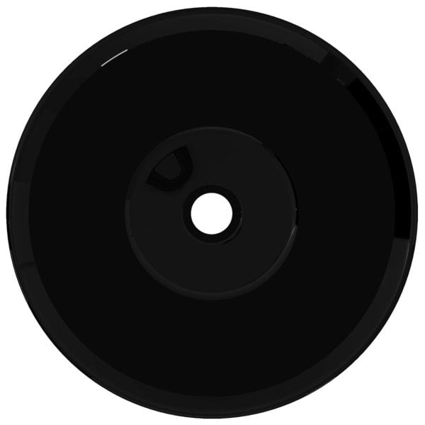 Berkfield Ceramic Bathroom Sink Basin Black Round