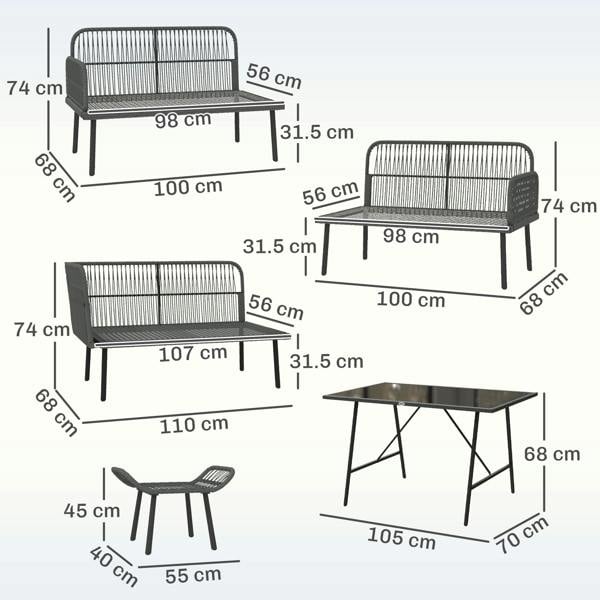 Rattan Sofa Set