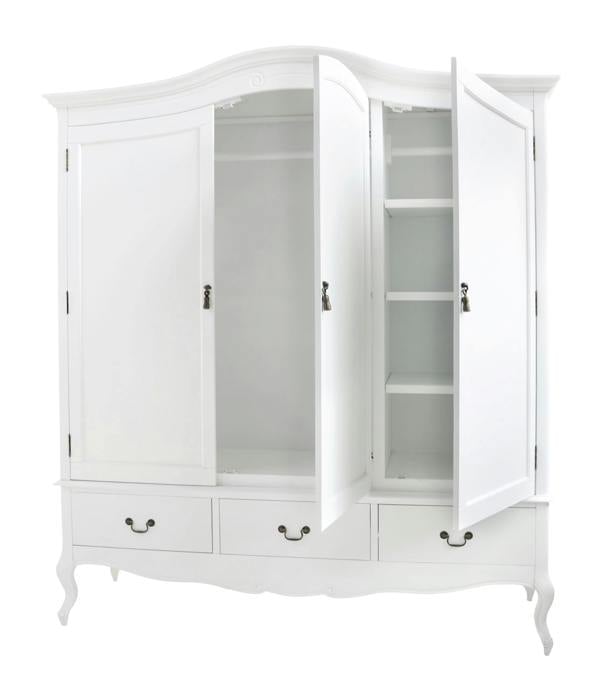 Statement Furniture Juliette Triple Wardrobe. French Style 3 Door Bedroom Storage