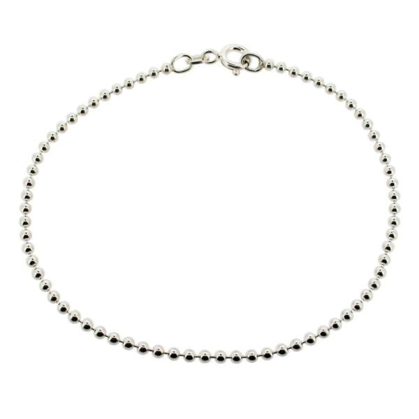 Christopher James of London Sterling Silver 2mm Bead Anklet
