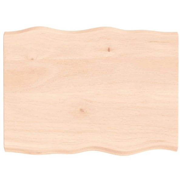 Berkfield Table Top 80x60x4 cm Untreated Solid Wood Oak Live Edge