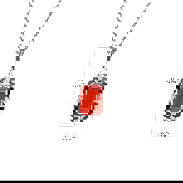 Gemondo Grand Deco Black Enamel, Carnelian & Topaz Pendant Necklace in Sterling Silver