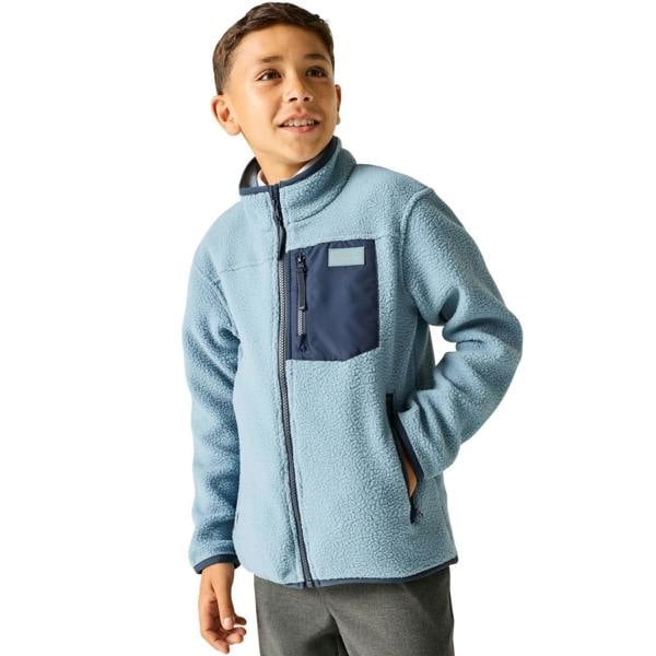 Regatta Childrens/Kids Frankie Colour Block Fleece Jacket - Dusky Blue/Navy - 