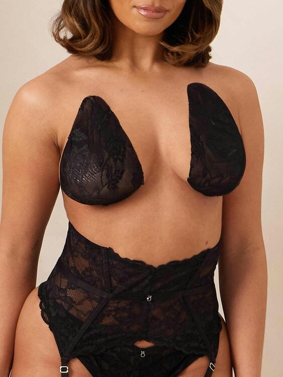 Perky Pear NEW-Original Lift & Shape Boob Tape- Black Lace-A-E Cups