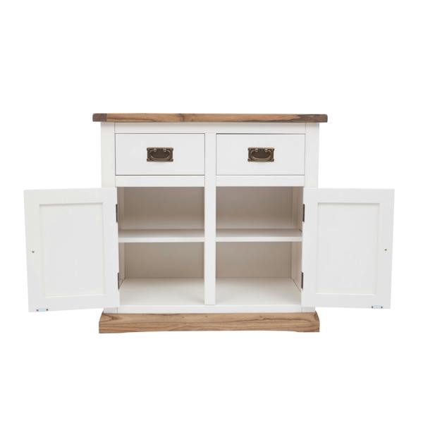 Cabinet Bits Tropea Off White 2 Drawer 2 Door Sideboard Brass Drop Handle