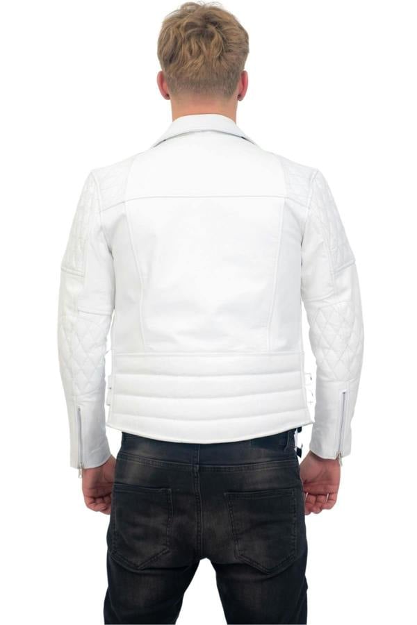 Infinity Leather Mens Cowhide Leather Biker Jacket-Nassau
