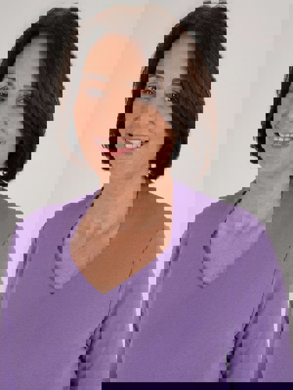 PennyPlain High Back Sweetheart Neck Top - Amethyst