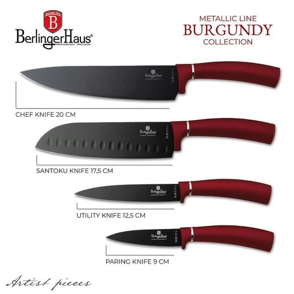 Berlinger Haus 4-Piece Knife Set | Burgundy | Berlinger Haus BH2887