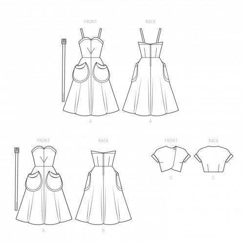 Simplicity Sewing Pattern 9536, Dresses, Jackets, Vintage Style for Women, H5 (6-8-10-12-14) - Easy