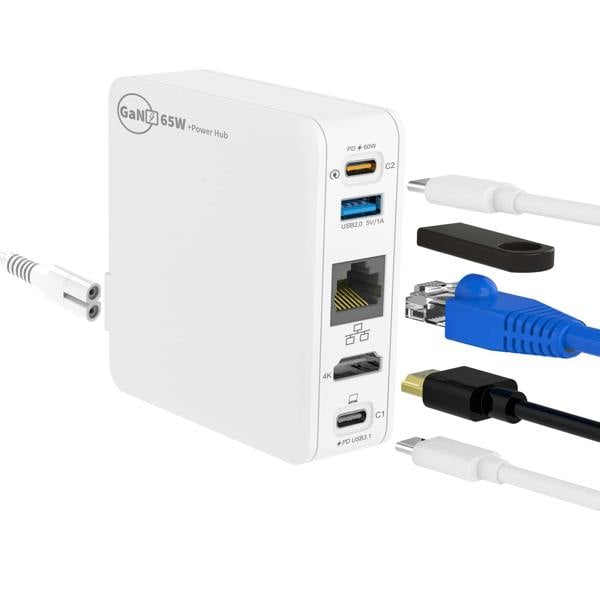 ULTRICS GaN 65W Switch Docking Station for Nintendo Switch OLED, 5 in 1 Portable TV Dock with HDMI, USB-C, USB-A and Ethernet