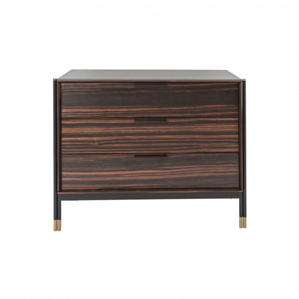 Bali 3 Drawer Chest - Ebony / Grey
