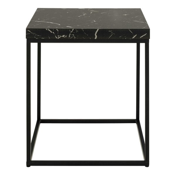 Wyld Haus Hazelmere Black Marble Marquina Coffee Table Black Metal Legs