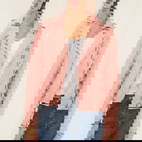 Leather Company Women's Real Lamb Nappa Leather Vintage Biker Jacket